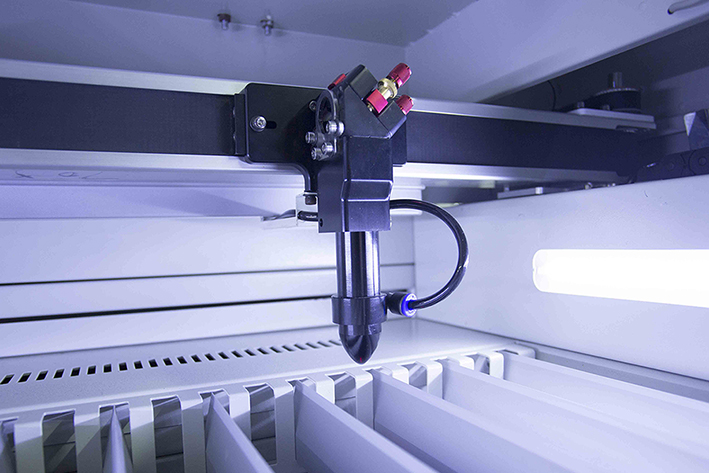 close up of the laser head on the Aeon NOVALegacy