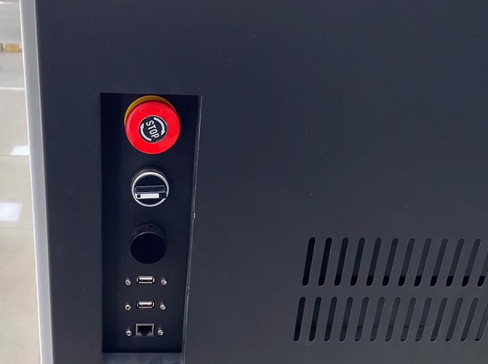 close up of the right panel on the Aeon Super NOVA CO2 Laser Engraver and Cutting Machine